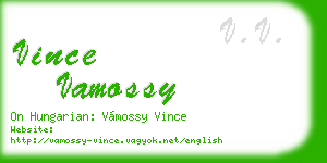vince vamossy business card